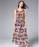 Printed silk crepe  dress